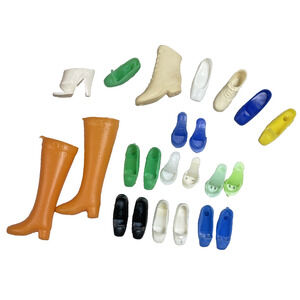 1960s-70s Vtg Barbie Shoes Boots Lot of 8 Matched Pairs & 7 Singles Multicolors